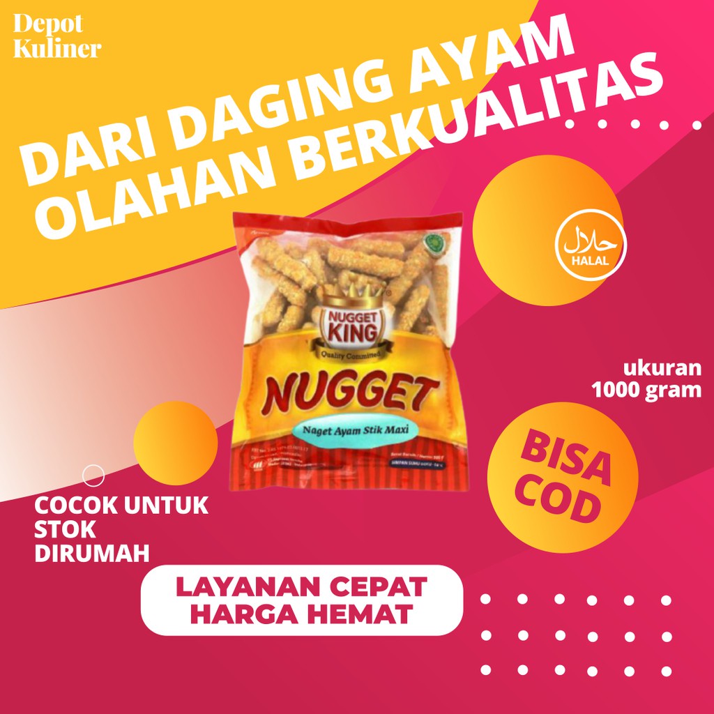 Nugget Ayam King 1KG / Nugget Ayam Stick atau Coin Maxi