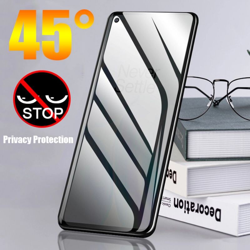 Tempered Glass Anti Spy Xiaomi Redmi Note 9 - TG Anti Gores Hitam Pelindung Full Layar Premium