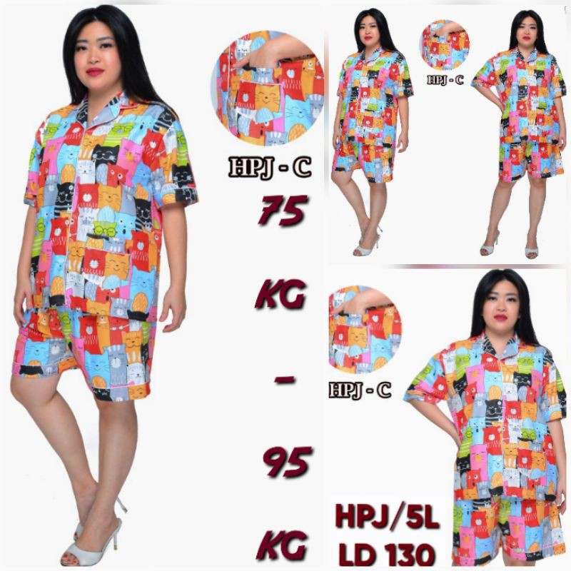 BAJU TIDUR BIG SIZE LD 120 130/PIYAMA SET CELANA JUMBO MOTIF KARAKTER