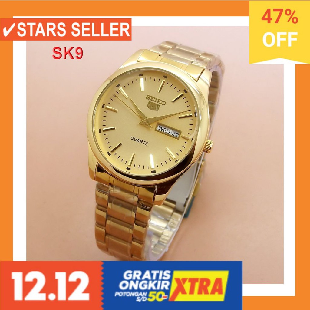 JAM COWOK MASA KINI MURAH TERBARU GSHOK HITAM / Jam Tangan Pria Seiko 5 Rantai Gold