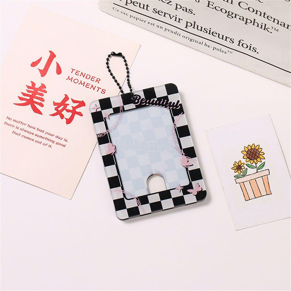 LANFY 3 Inch Photocard Holder Backpack Decor Card Protective Case Postcards Protective Idol Card Kpop Photocard Key Rings Card Keychain Kawaii Backpack Pendant Photo Sleeves