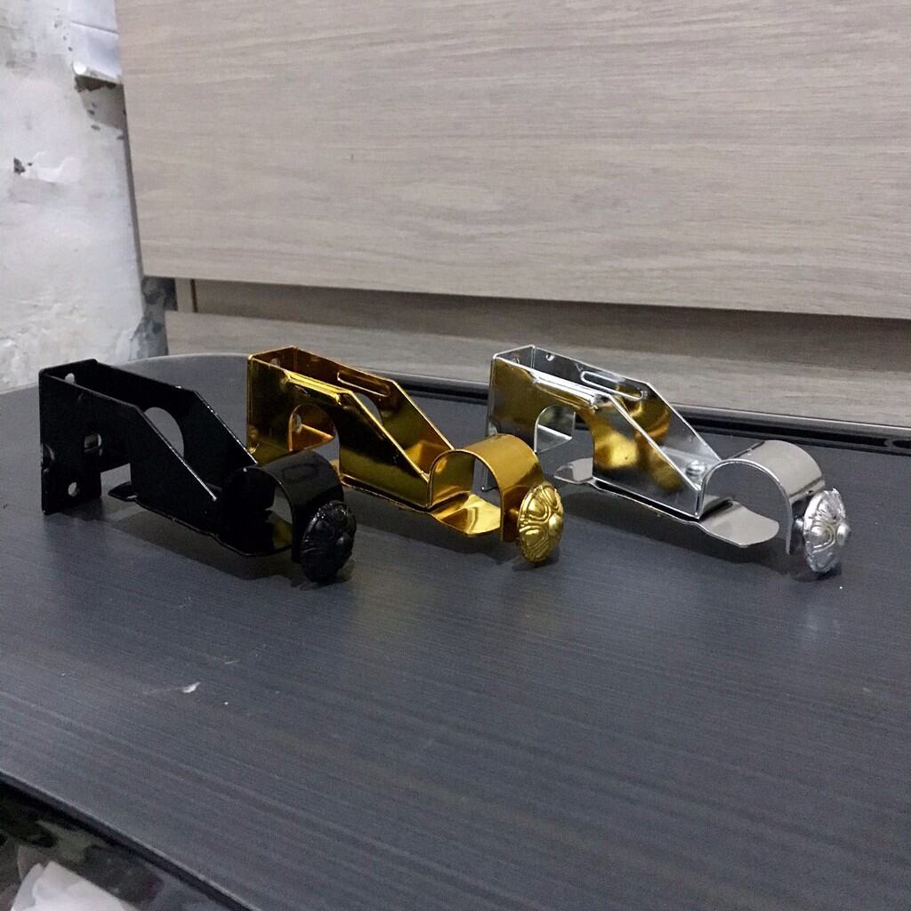 kaki batang gorden penyangga batang gorden aksesoris gorden bracket gorden double