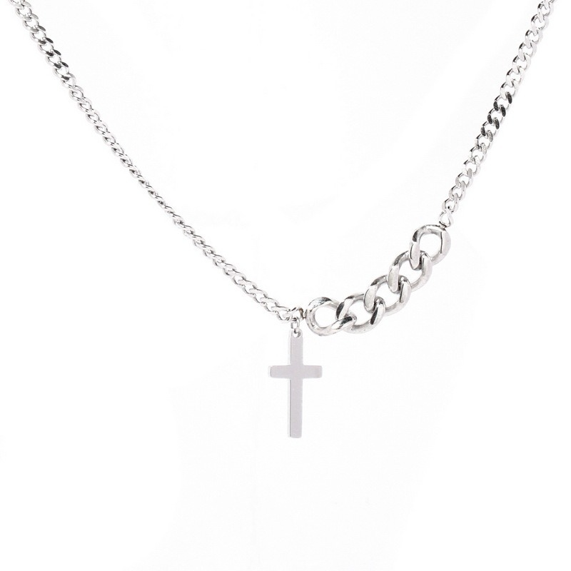 Korea Ins Retro Short Cross Pendant Necklace Sweater Chain Women Fashion Accessories Sexy Girl Jewelry