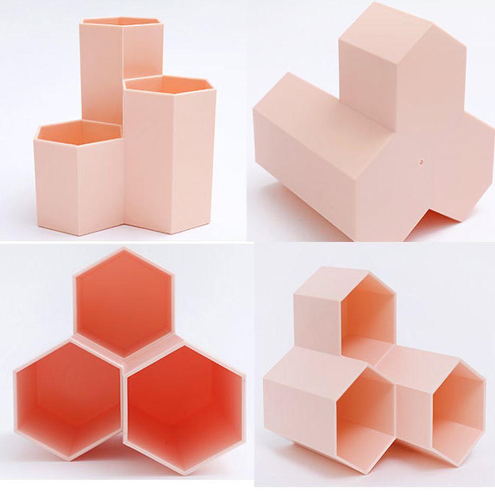 R-flower Hexagonal Tempat Pensil Siswa Baru Desktop Storage Brush Container