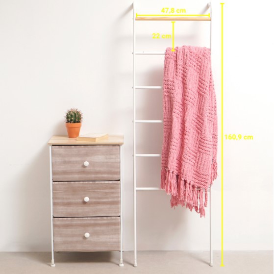 INFORMA - JEMURAN GANTUNGAN HANDUK BAJU JILBAB HIJAB / RAK TANGGA MUKENA / LEAN TOWEL STAND