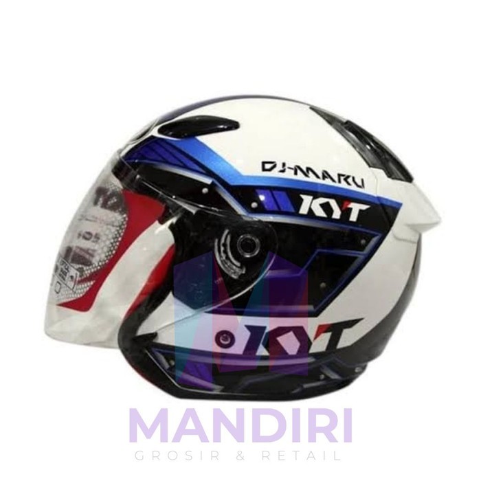 Helm kyt dj maru motif 9 white blue