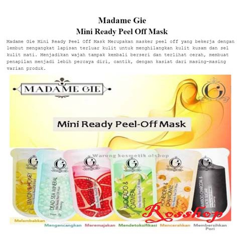 Madame Gie Mini Ready Peel Off Mask - Masker Peel Off