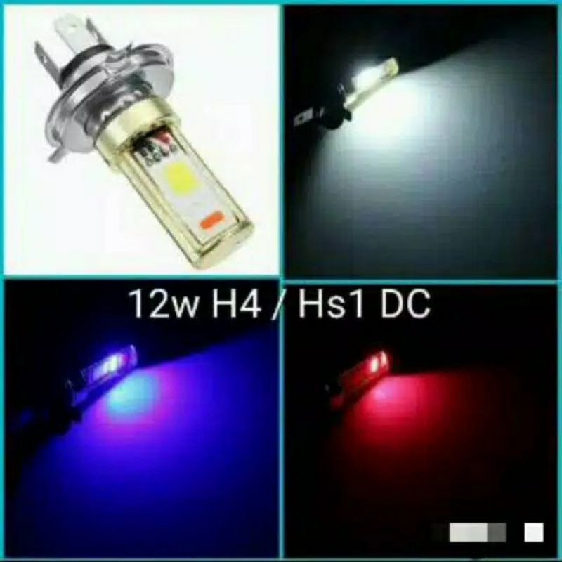 Lampu depan LED strobo h4 h6 3 warna