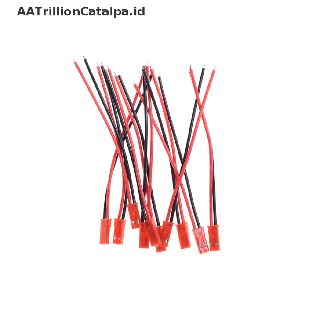 (AATrillionCatalpa) 10 Pasang Kabel Konektor Male + Female JST Male + Female 100mm Untuk Baterai RC