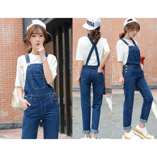 (COD) Eva Overall Jeans Varian Warna / Pakaian Wanita / Celana Wanita / Jeans