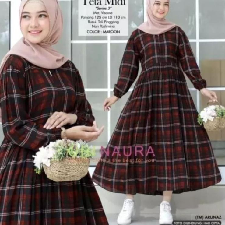 (TERBAIK) GAMIS MIDI KOTAK PREMIUM // GAMIS MIDI KOTAK WANITA // GAMIS TERBARU