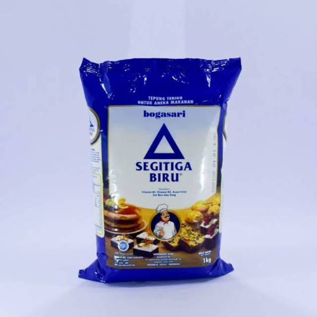 

Segitiga Biru Premium 1kg /Terigu Segitiga Biru/Terigu Protein Sedang