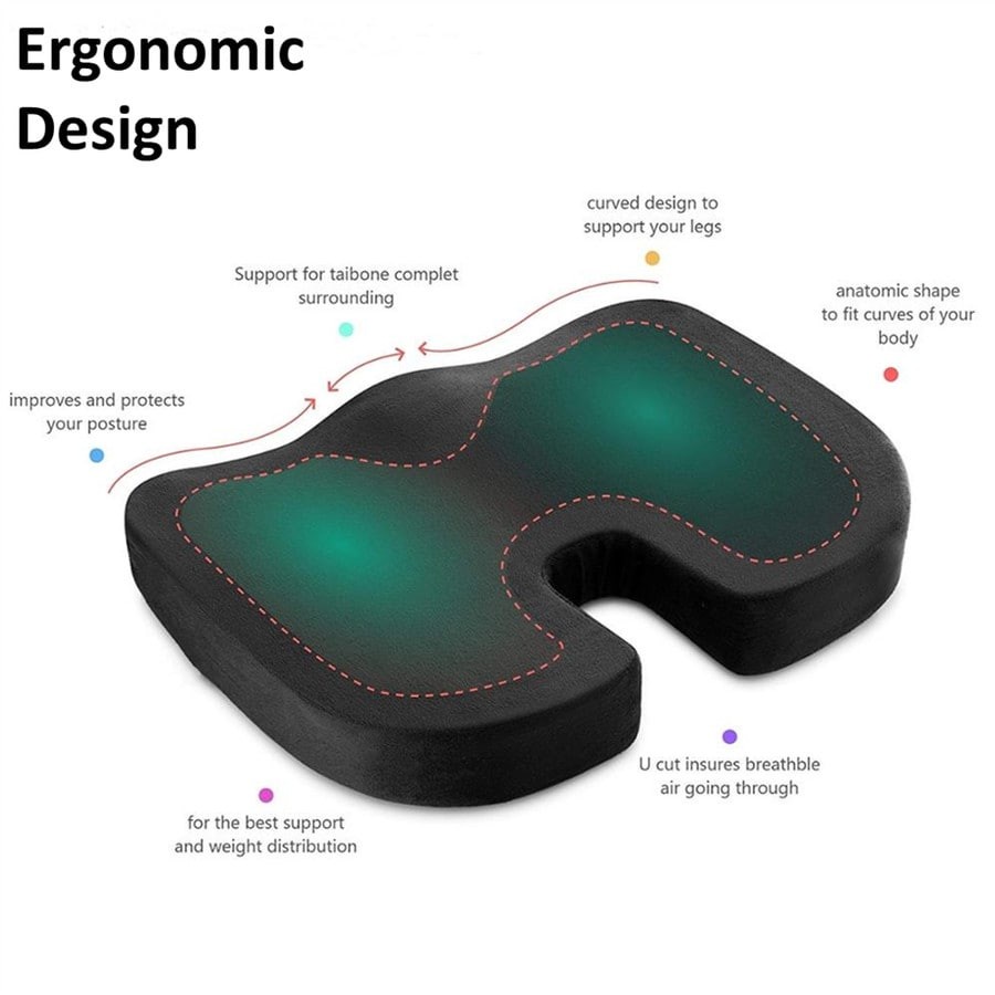 Bantal Duduk Tulang Ekor Memory Foam Coccyx Seat Cushion Velvet