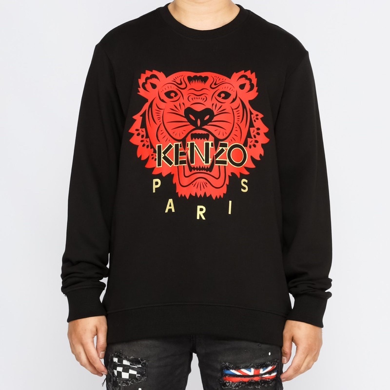 Ken. Crewneck Tiger Black/Red Gold