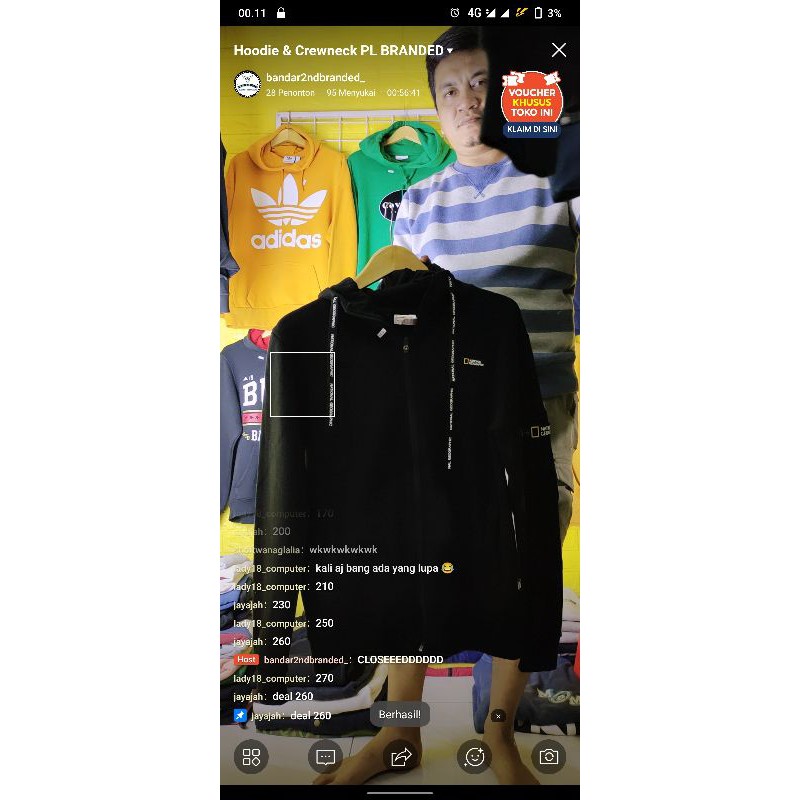 Hoodie second branded borongan