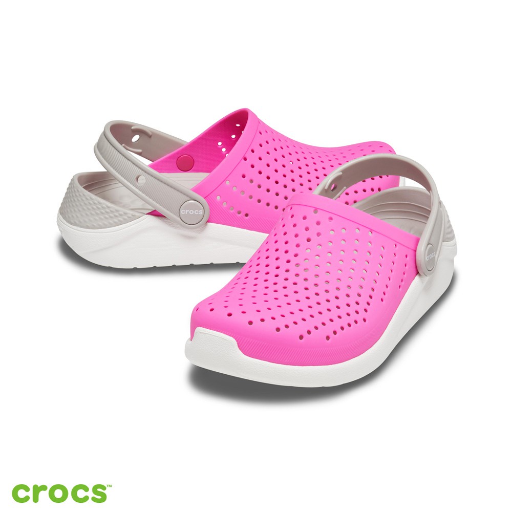 Crocs Literide Kids / Sandal Anak Laki dan Perempuan / Sandal Anak Unisex / Sandal Tahan Air /  Original - Pink Gray -  /-205964-6QR