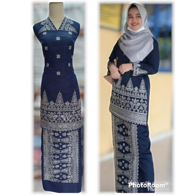 bahan baju kurung motif songket perak khas bukittinggi padang