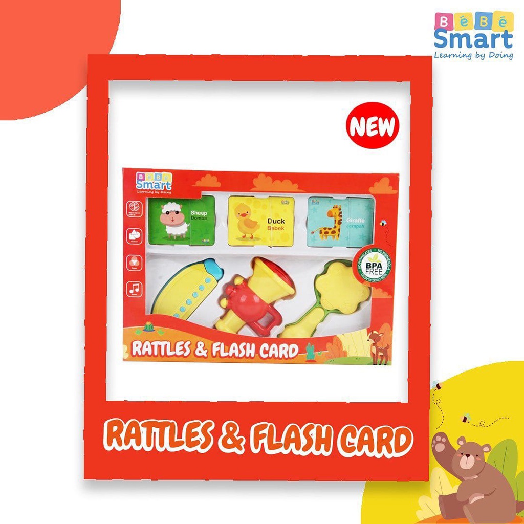 Bebe Smart Baby Rattle&amp;Flash Card Set