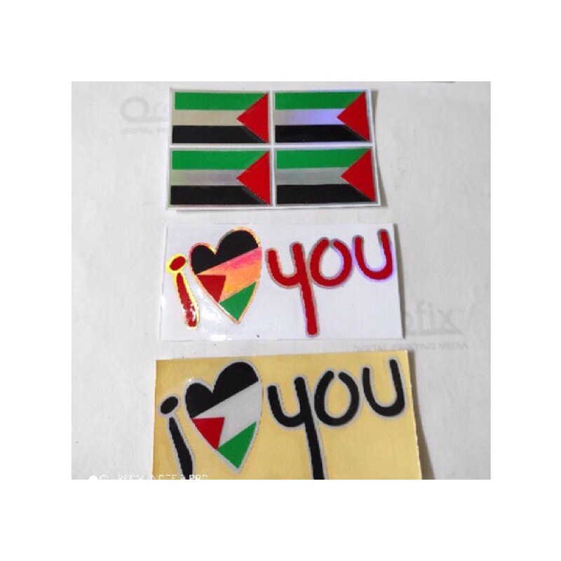 STIKER MOTOR STICKER CUTTING BRNDERA PALESTINA I LOVE PALESTINA