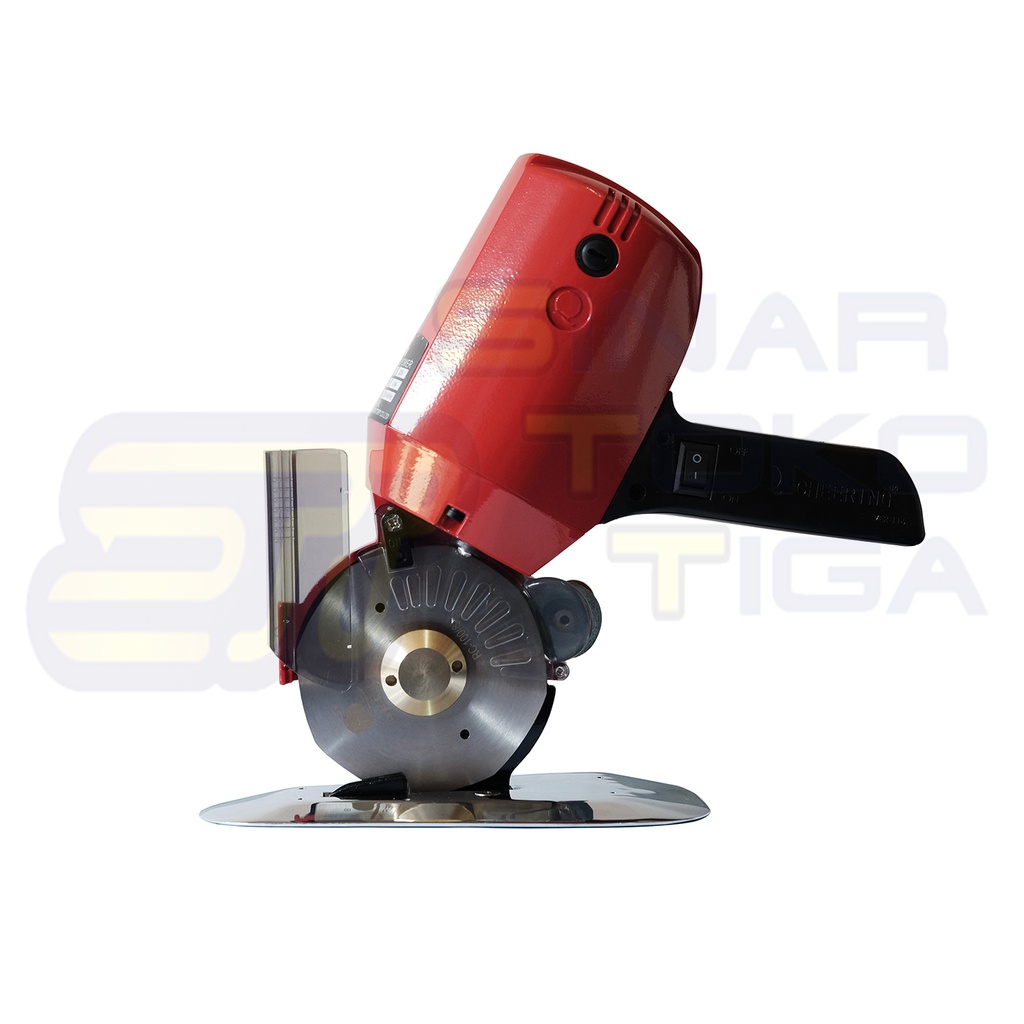 MESIN POTONG BAHAN KAIN PAKAIAN OCTA CHEERING Qpower RS 100 PISAU BULAT 4 INCH RC 100 - MERAH