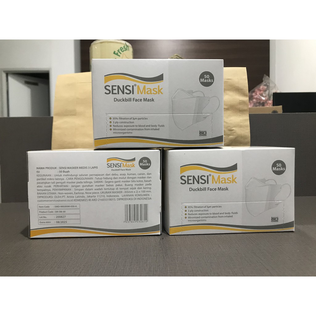 Masker Sensi Mask Duckbill Original Sensi 1 Box isi 50 pcs