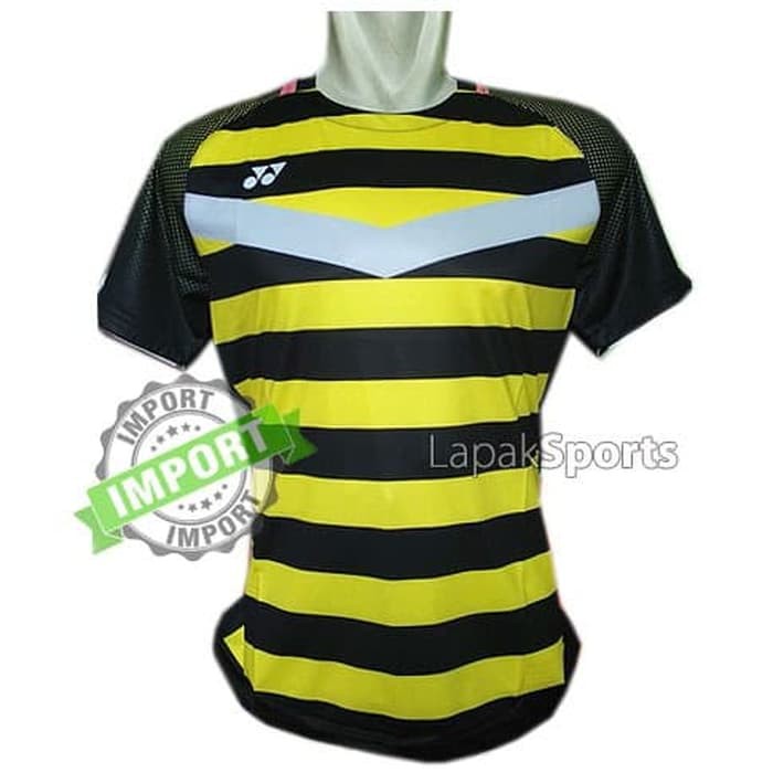 Promo kaos badminton yonex 235A kuning hitam minion - Kuning, L terbaik