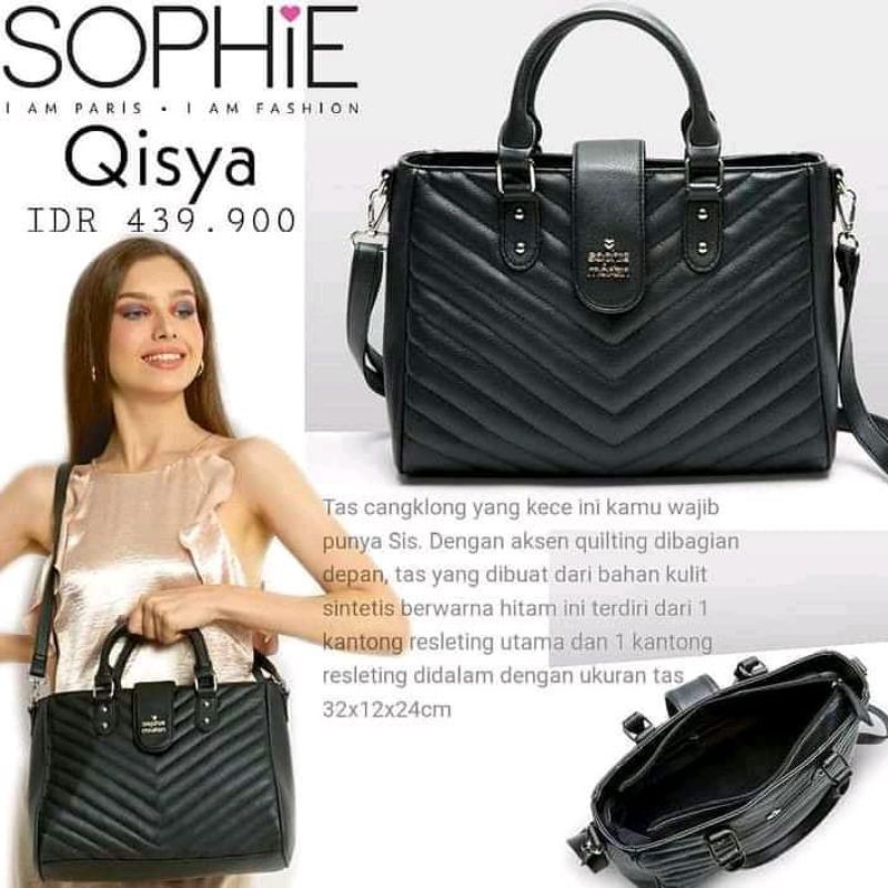 TAS SOPHIE QISYA TAS TENTENG PROMIO SOPHIE PARIS SISTERSEL TAS HITAM TAS WANITA