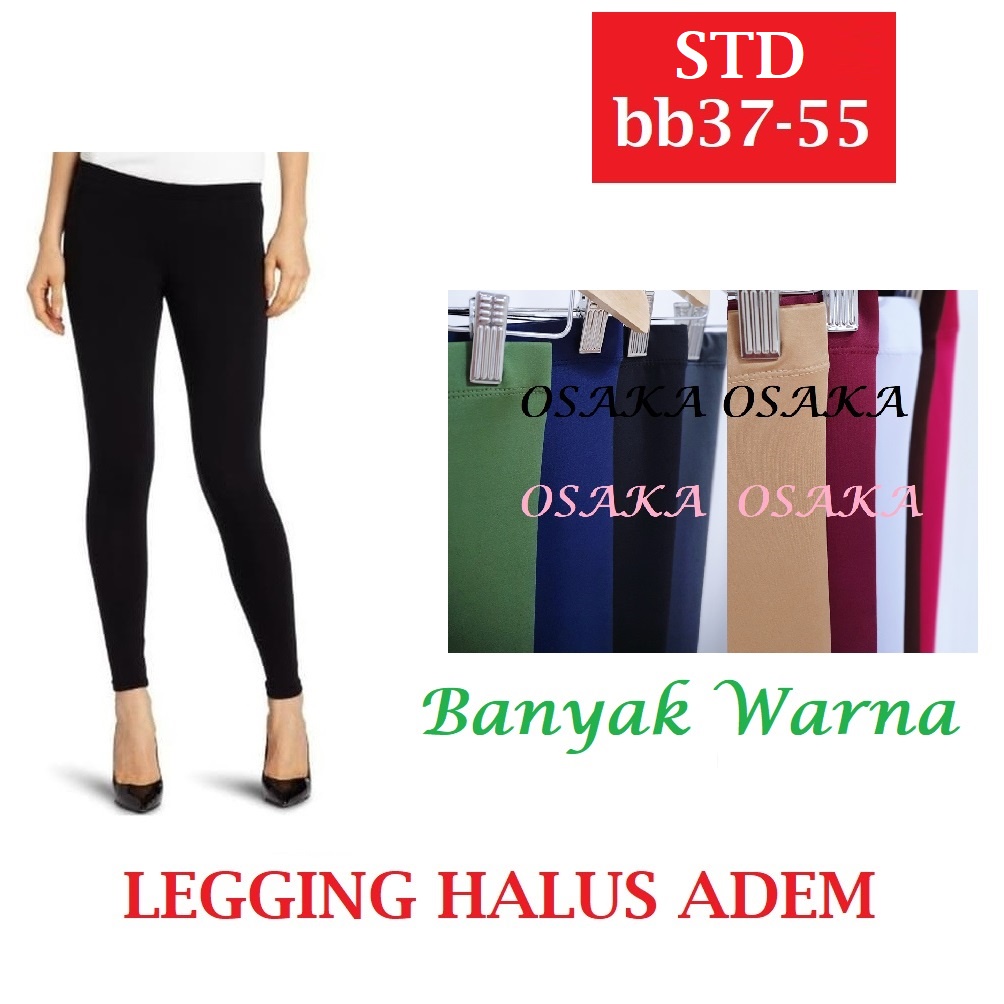 Legging Wanita size S sampai JUMBO Bahan Adem Super stretch Elastis Celana leging lejing jersey leggings panjang