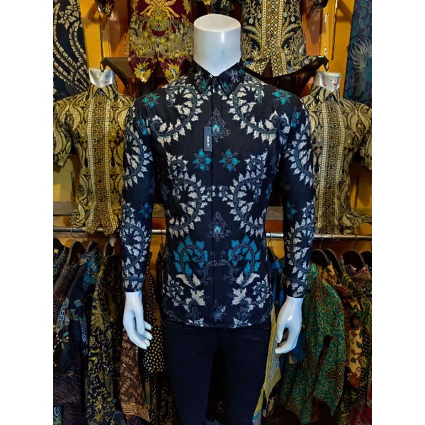 Batik Pria Lengan Panjang Baju Batik Exclusive Pria Batik Premium Baju Batik Distro Batik Slimfit Modern-Bintang laut