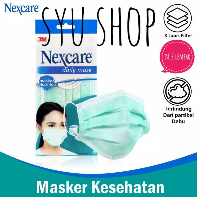 Masker 3M 3ply isi 2 pcs masker medis kesehatan