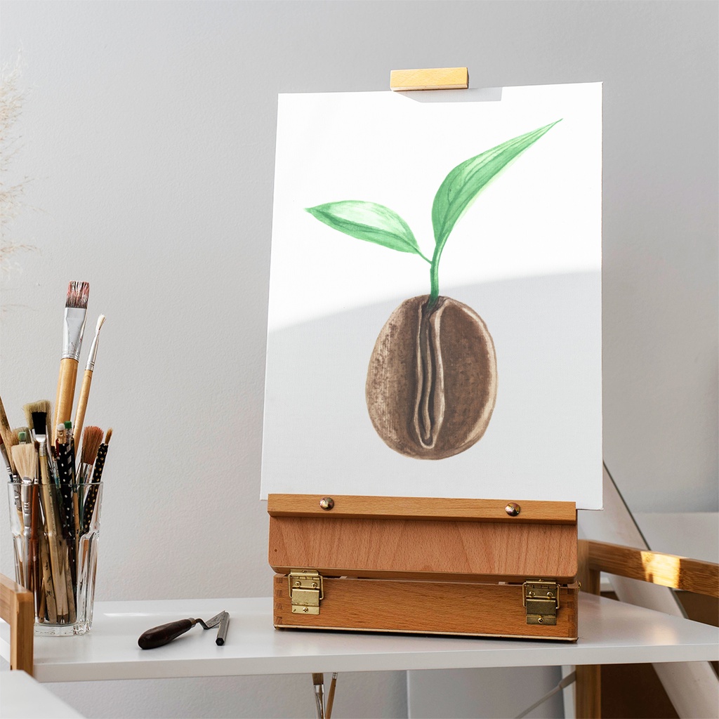 Dukung petani kopi - Karya seni, lukisan cat air