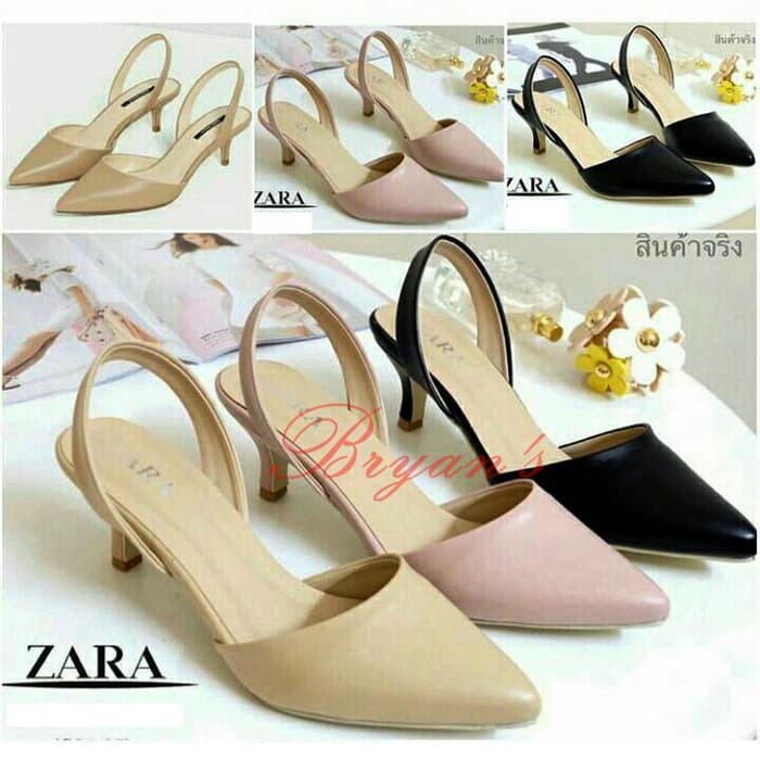 SEPATU HIGH HEELS WANITA CEWEK KANTOR KERJA FORMAL PESTA WARNA COKLAT HITAM V00142