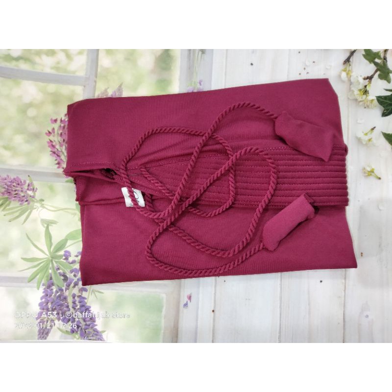 hijab jersey tali tambang/bergo jersey tali kepang/hijab jersey tali kepang/kerudung jersey tambang/hijab tali tambang polos variasi-magenta super