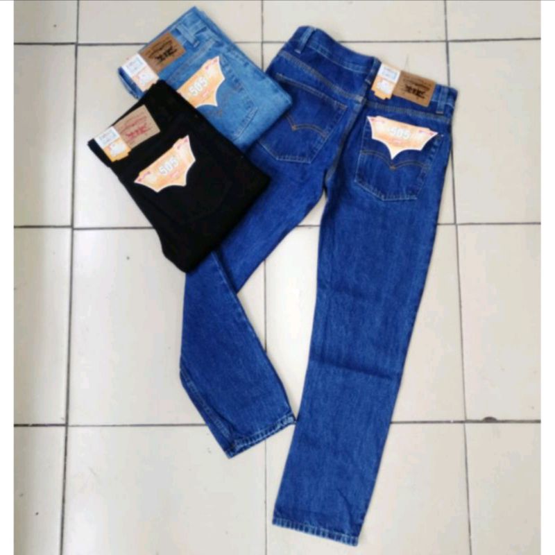 Celana Jeans Panjang Pria Standar Reguler Celana Panjang Jeans Basic Pria Celana Panjang Denim Pria Bahan Jeans Tebal