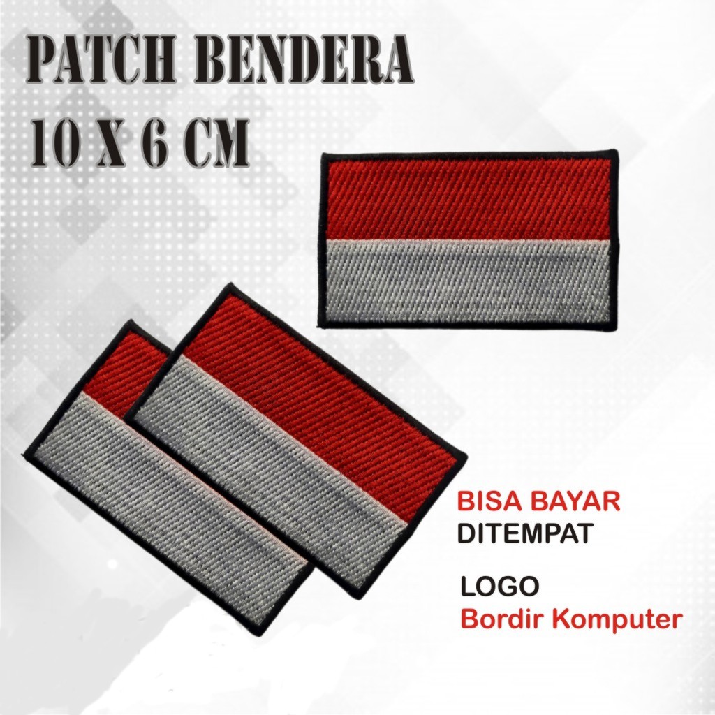 Jual Bendera Merah Putih Emblem Logo Bordir Ukuran 10 X 6 Cm | Shopee ...