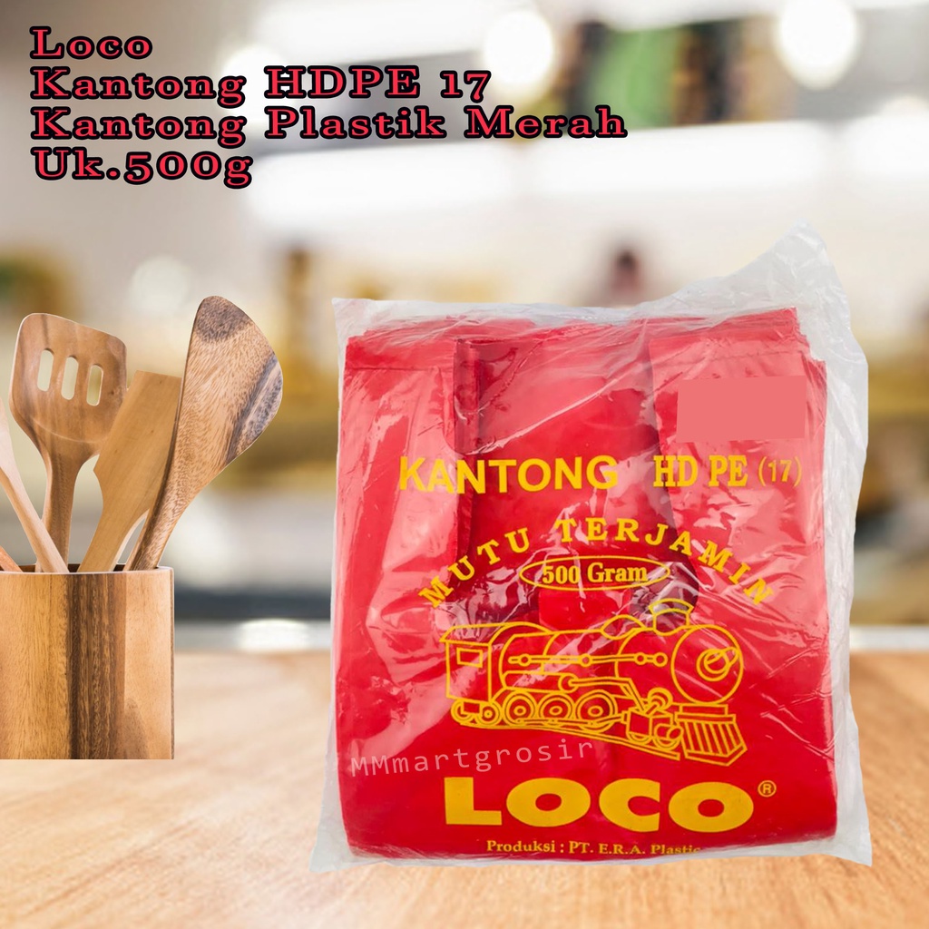 Loco / Kantong HDPE 17 / Kantong Plastik Merah / 500g