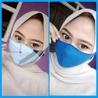  Masker  kain  masker  hijab masker  2lapis masker  bolak 