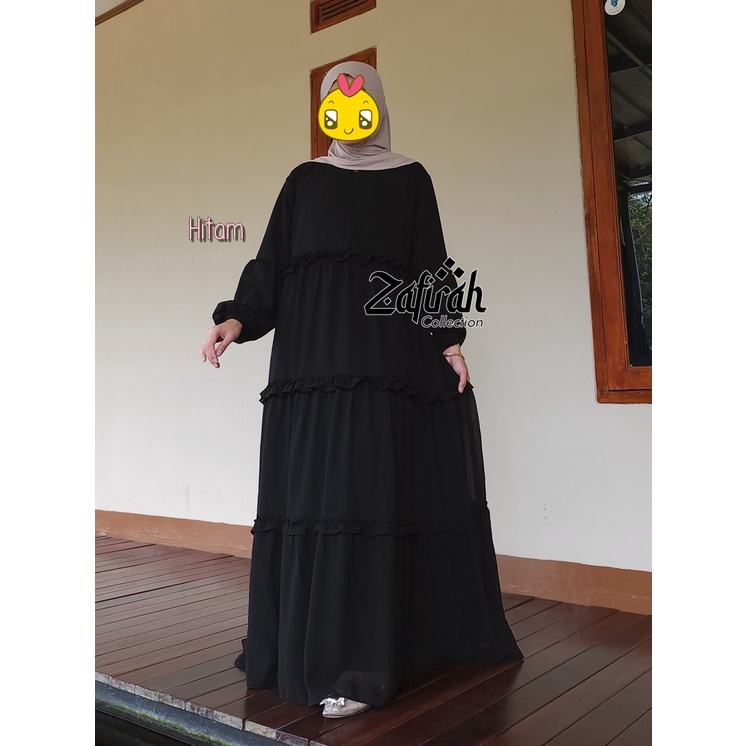 Gamis Terbaru Zafirah Collection Faida Dress - Gamis Ceruty Babydoll Ori