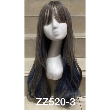 FULL WIG KOREAN wave blow highlight blue 70 cm zz520-3 zz520-28