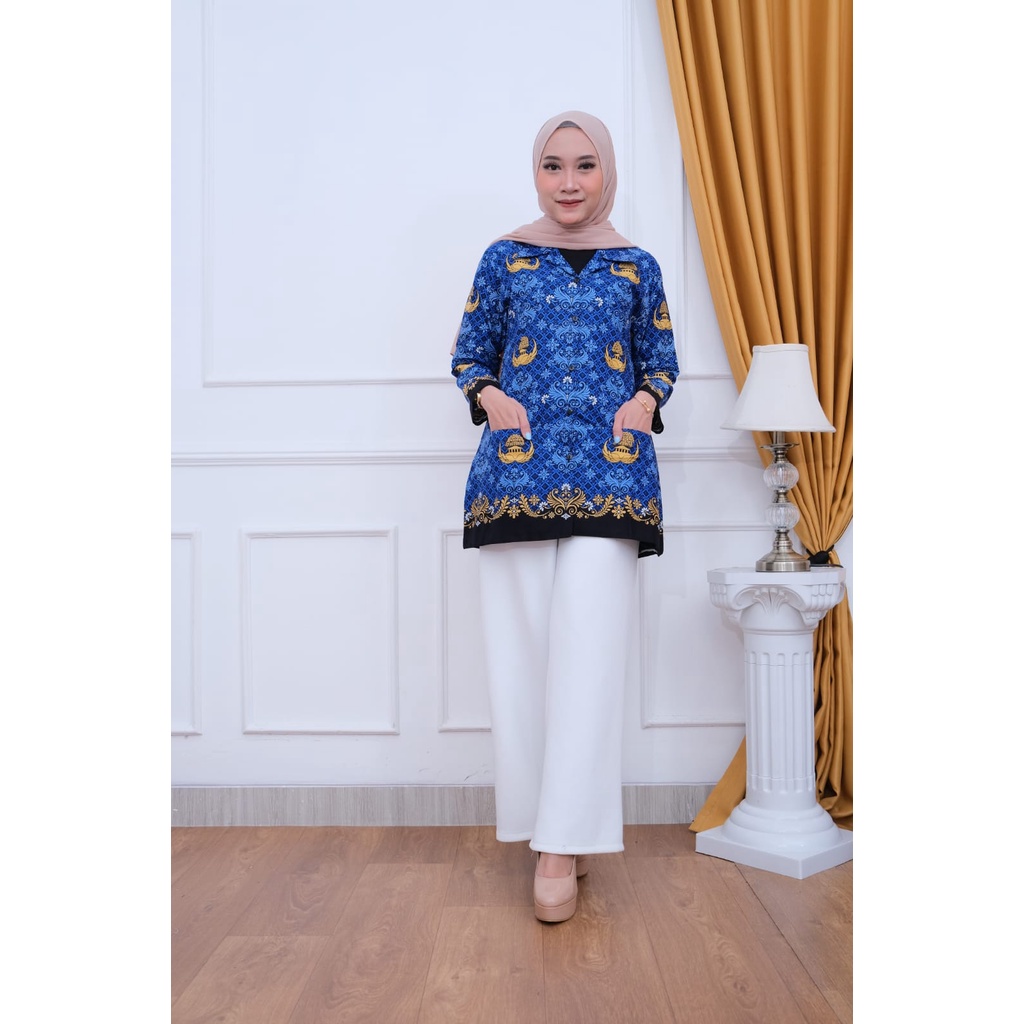 Seragam ASN KORPRI motif baru..Blus dan kemeja KORPRI terbaru lapis furing batik solo atasan kerja ASN