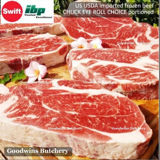 

1.3KG BEEF US CHUCK EYE ROLL USDA CHOICE IBP FROZEN PORTIONED 1.5" 4CM DFGH5136