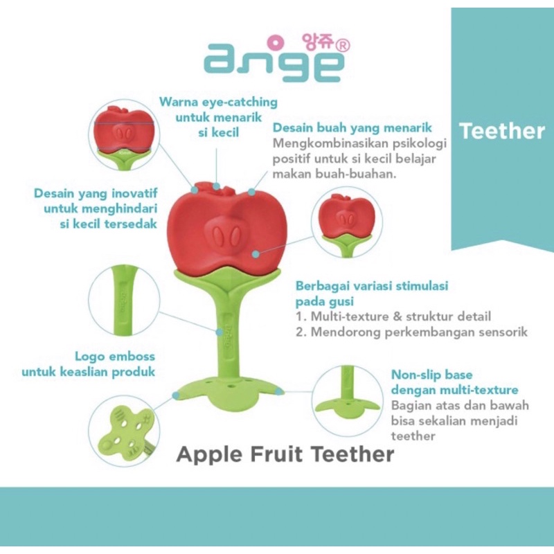 ANGE Fruit Teether With Clip And Case - Gigitan Bayi