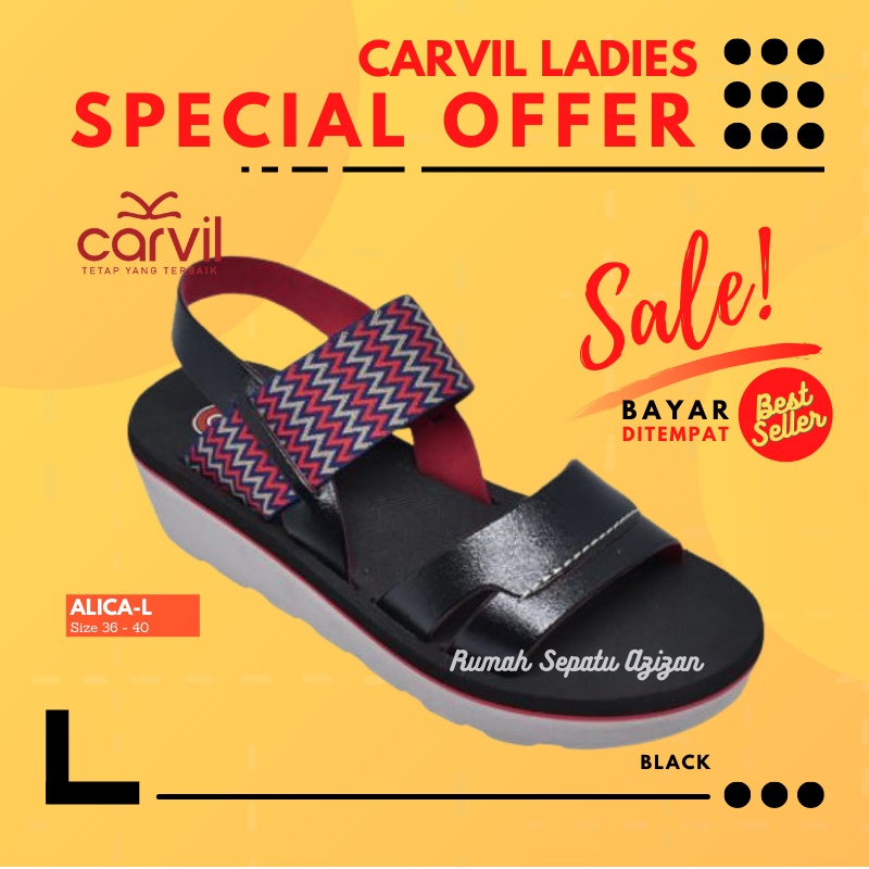 COD 8.8 TERMURAH | Carvil Azalea-L | Sandal Gunung Spons Wanita Remaja Carvil | ORIGINAL CARVIL