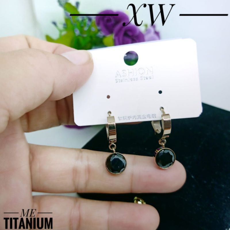 Anting titanium rosegold E14003