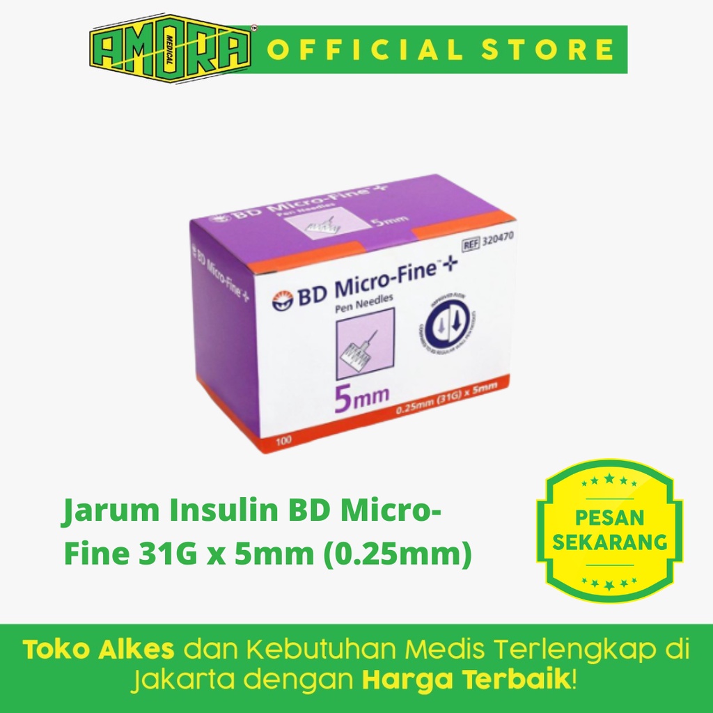 Jarum Insulin BD Micro-Fine 31G x 5mm (0.25mm) / Micro-Fine BD isi 100's