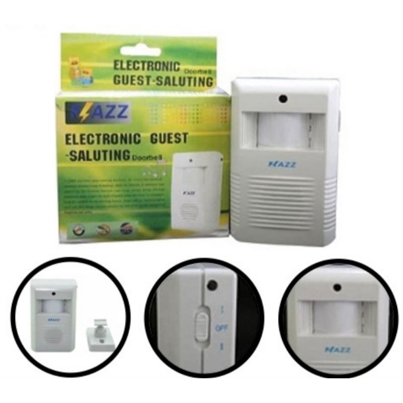 Bel Pintu Alarm Dengan Sensor Gerak tubuh - Flash electronic guest saluting dor bell alarm