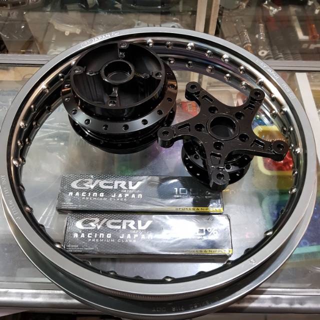 Velg Alloy CRV Japan 18 x 160 Bronze Coklat Kilat Set Jari jari dan Tromol SYS All New CB150R CB 150