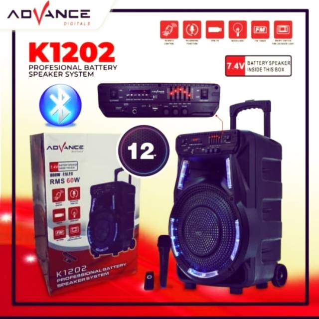 Speaker bluetooth ADVANCE k1202 12"