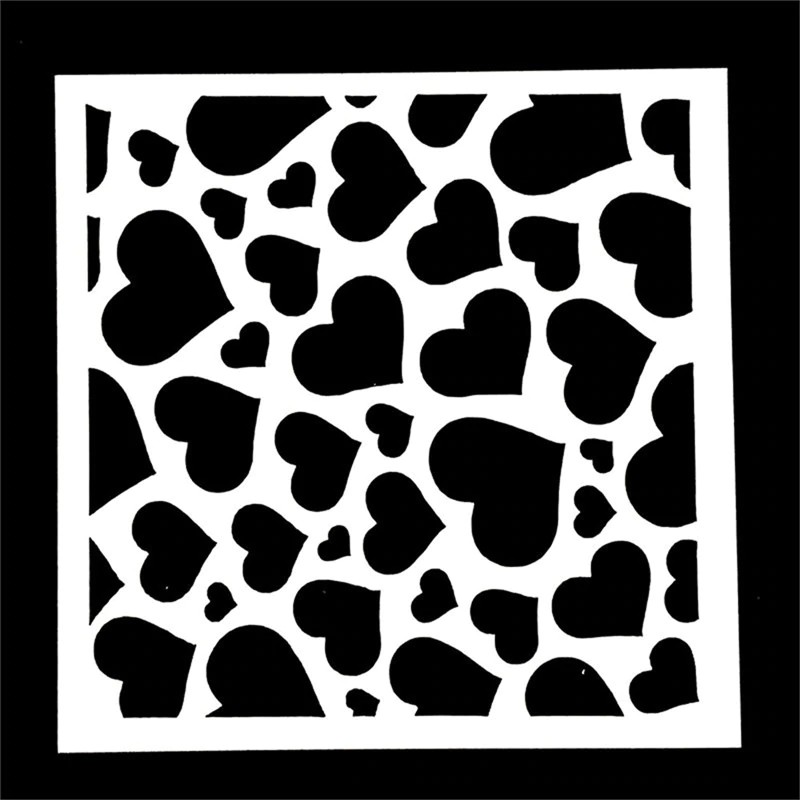 

INDORETAIL | 1 Pcs Lovely Heart Bentuk Reusable Stensil Airbrush Lukisan Art DIY Home Decor Memo