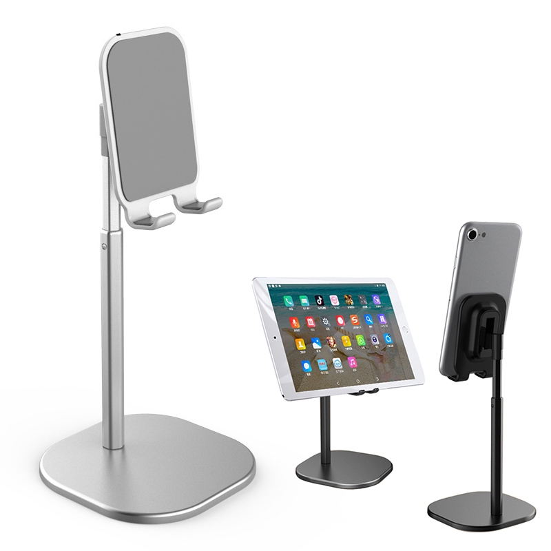 Cell Phone Universal Telescopic Desktop Stand / Luxury Aluminum Alloy Angle &amp; Height Adjustable Phone Holder Stand For Desk / Compatible with All Mobile Phones And tablet